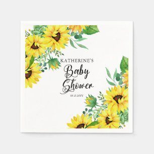 Guardanapo De Papel Chá de fraldas Boho Sunflower Eucalipto