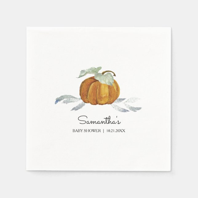 Guardanapo De Papel Chá de fraldas Bonito Napkins Aquarela Pumpkin (Frente)