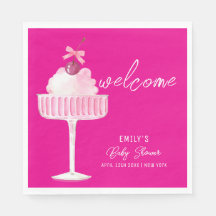 Chá de fraldas Branca de Champanhe Cerejeira Rosa 