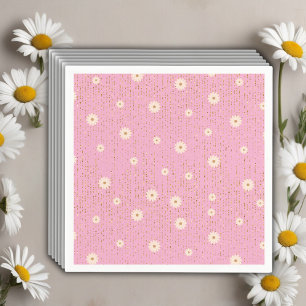 Guardanapo De Papel Chá de fraldas brilhante da margarida do Ouro rosa