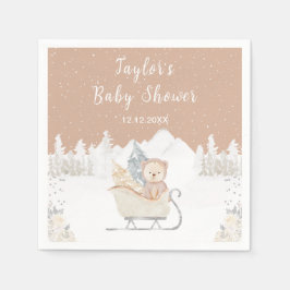 Guardanapo De Papel Chá de fraldas Brown Sleigh do Urso Inverno