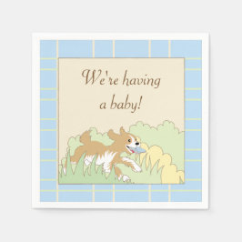 Guardanapo De Papel Chá de fraldas Coquetel Nápoles/Azul Construa um C