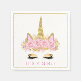 Guardanapo De Papel Chá de fraldas cor-de-rosa Dourado do Unicórnio Fa