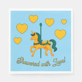 Guardanapo De Papel Chá de fraldas/Corações Imísicos do Unicórnio