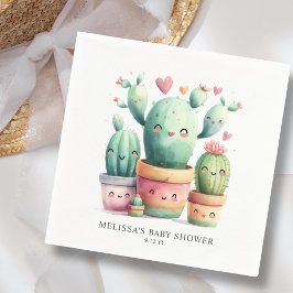 Guardanapo De Papel Chá de fraldas Cute Cactus Fiesta
