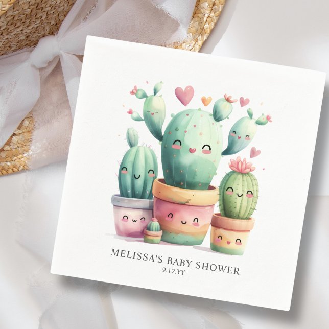 Guardanapo De Papel Chá de fraldas Cute Cactus Fiesta (Criador carregado)