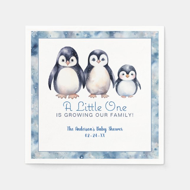Guardanapo De Papel Chá de fraldas da Família Penguin Napkins (Frente)