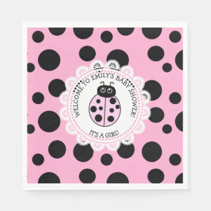 Guardanapo De Papel Chá de fraldas da Menina Rosa Ladybug