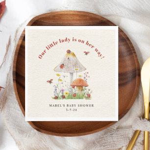 Guardanapo De Papel Chá de fraldas das Flores de Cogumelos Lady Ladybu