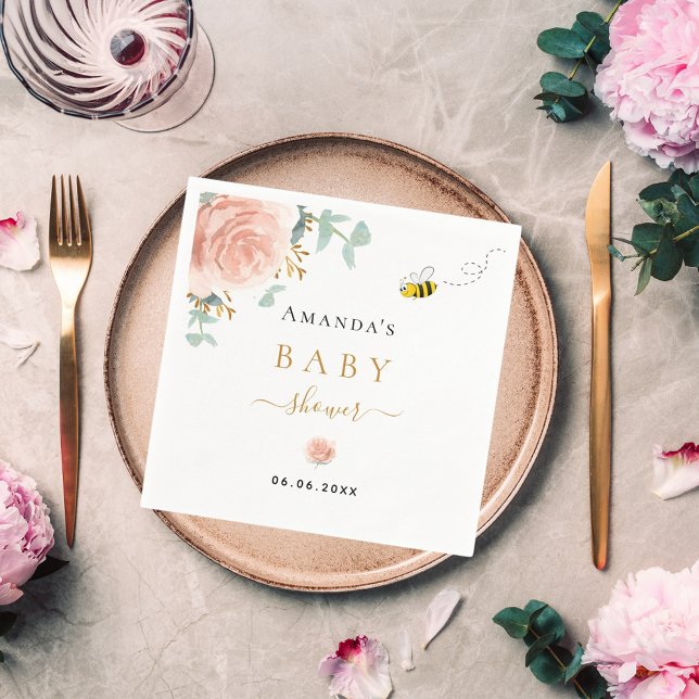 Guardanapo De Papel Chá de fraldas de abelha rosa verde verde (Criador carregado)