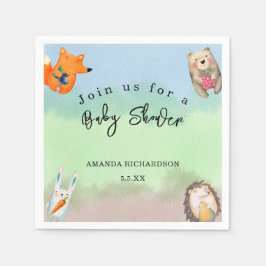 Guardanapo De Papel Chá de fraldas de animais da floresta