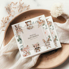 Guardanapo De Papel Chá de fraldas De Animais Da Floresta Chic Boho