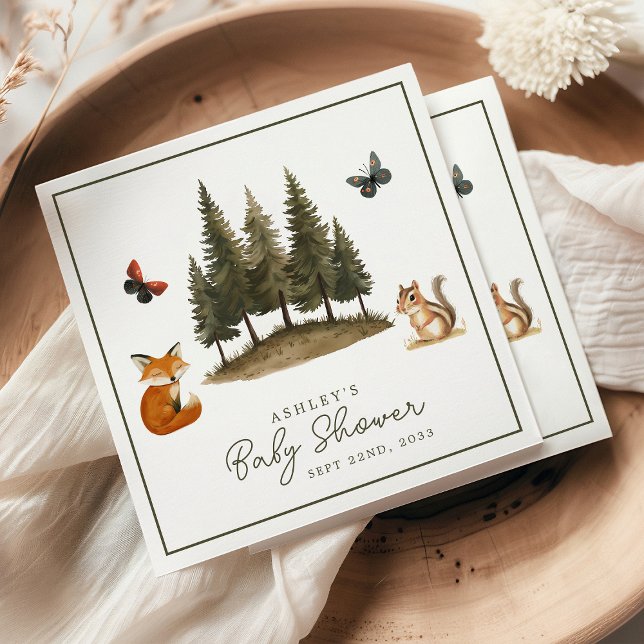 Guardanapo De Papel Chá de fraldas de Aquarela de Animais Florestais (Criador carregado)