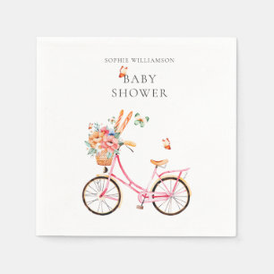 Guardanapo De Papel Chá de fraldas de Aquarela de Bicicleta Rosa Paris