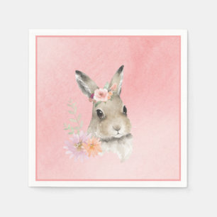 Guardanapo De Papel Chá de fraldas de Aquarela de Coelhinho Floral Co