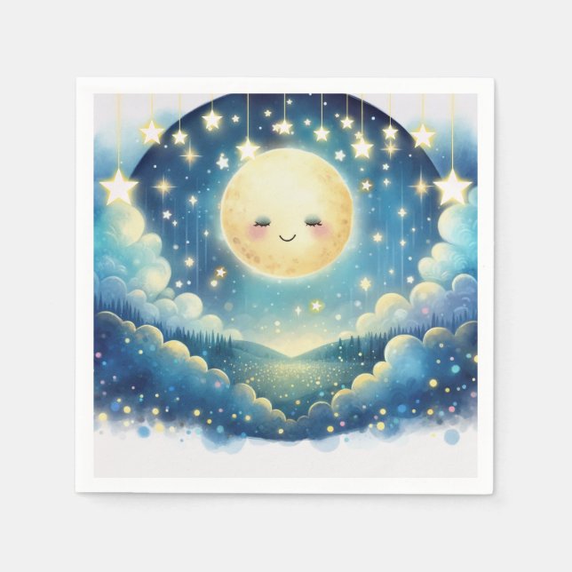 Guardanapo De Papel Chá de fraldas de Aquarela de Pequeno Estrelo (Frente)