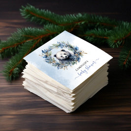 Guardanapo De Papel Chá de fraldas de Aquarela do Urso Inverno