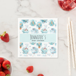 Guardanapo De Papel Chá de fraldas de Aquarelas de Baleias Náuticas Cú