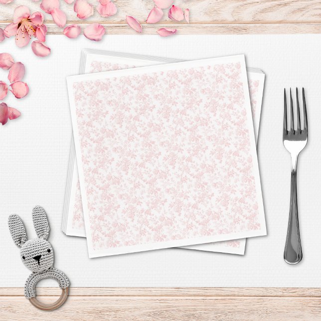 Guardanapo De Papel Chá de fraldas de Arco Rosa (Pink Bow Toile Girl Baby Shower Napkins)