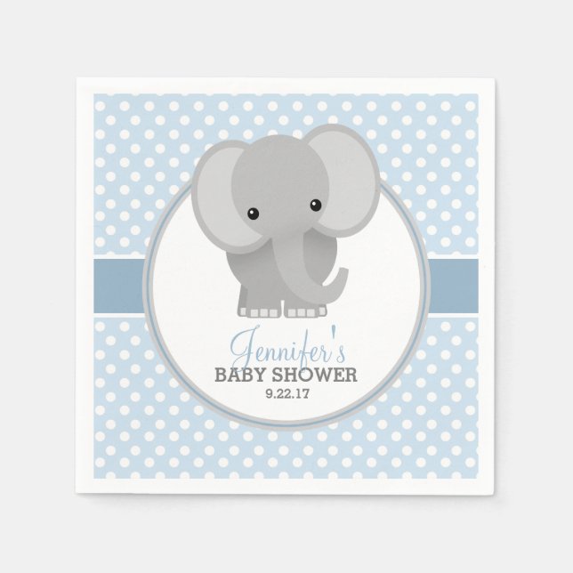 Guardanapo De Papel Chá de fraldas de Baby Elephant (azul) (Frente)
