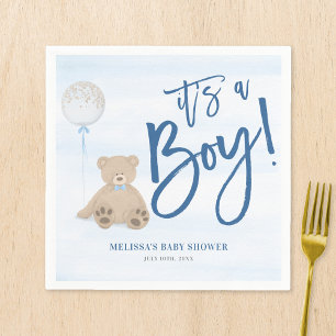 Guardanapo De Papel Chá de fraldas de Balão Azul do Urso Teddy