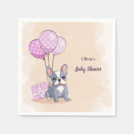 Guardanapo De Papel Chá de fraldas de Balão Cor-de-rosa Cachorro Franc