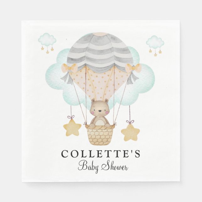 Guardanapo De Papel Chá de fraldas de balão de ar quente (Frente)