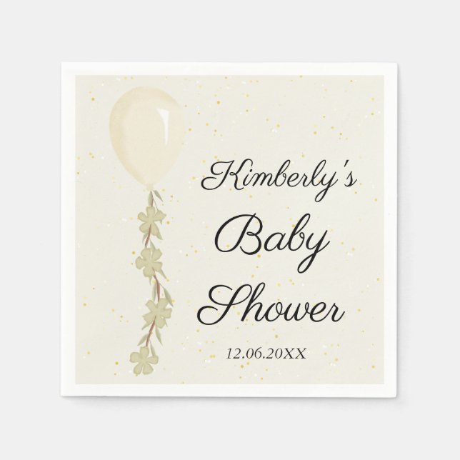 Guardanapo De Papel Chá de fraldas de Balão de Creme (Frente)