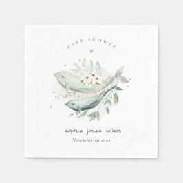 Guardanapo De Papel Chá de fraldas de Baleia Floral Submarina Dourada