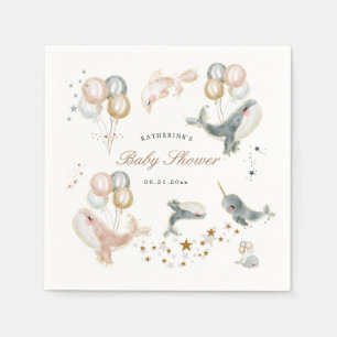 Guardanapo De Papel chá de fraldas de baleias mágicas baleias