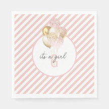 Chá de fraldas de Balões Rosa e Dourado