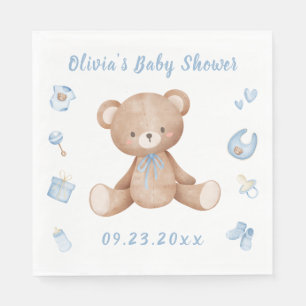 Guardanapo De Papel Chá de fraldas de Bear Menino Azul
