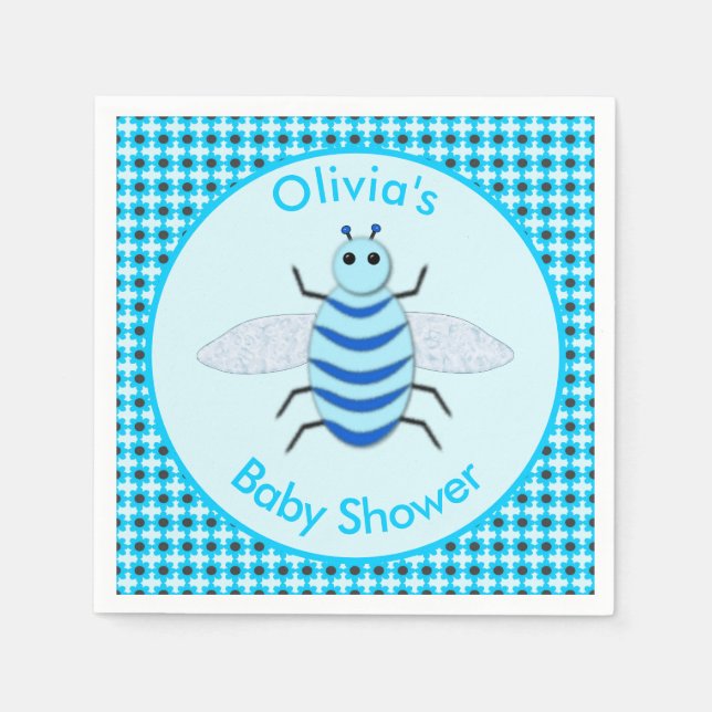 Guardanapo De Papel Chá de fraldas De Bebê Azul E Bonito, Personalizad (Frente)