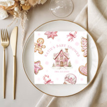 Chá de fraldas de Biscoito de Gingerpão rosa