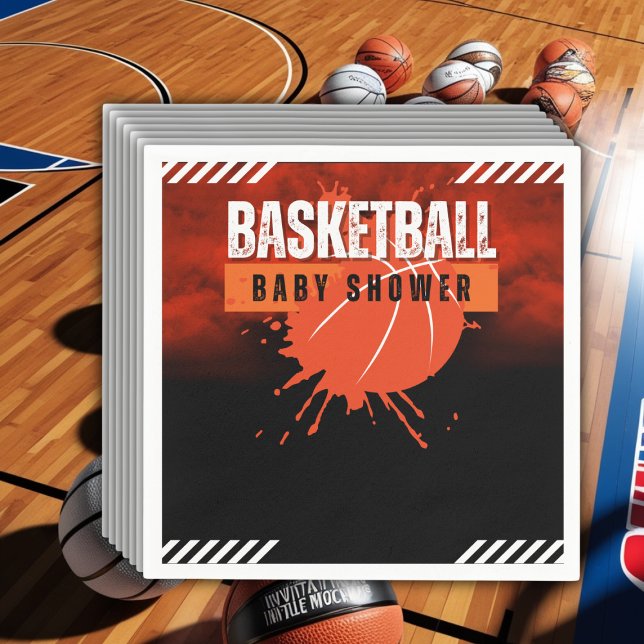 Guardanapo De Papel Chá de fraldas de Bola Laranja Moderno de Basquete (Criador carregado)