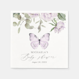 Guardanapo De Papel Chá de fraldas de Borboleta Floral Roxo