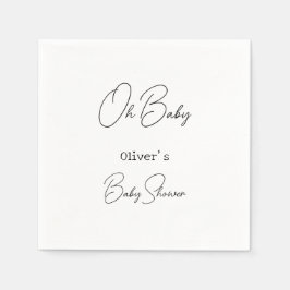 Guardanapo De Papel Chá de fraldas de Caligrafia Elegante Simples