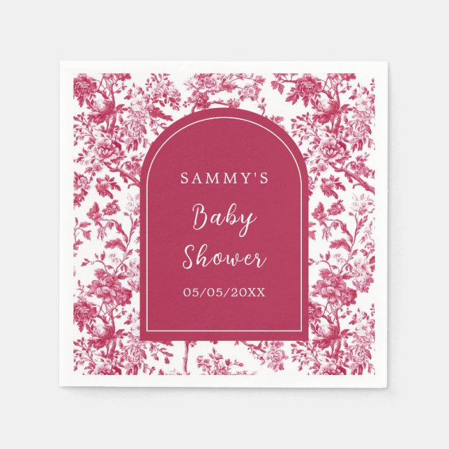 Guardanapo De Papel Chá de fraldas de Chinoiserie Rosa (Frente)