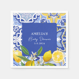 Guardanapo De Papel Chá de fraldas de citrinos azul-limão de aperto pr