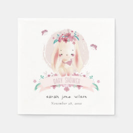 Guardanapo De Papel Chá de fraldas de coelhinhos e aves, cor-de-rosa, 