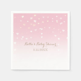 Guardanapo De Papel Chá de fraldas de Confetti do Coração Rosa