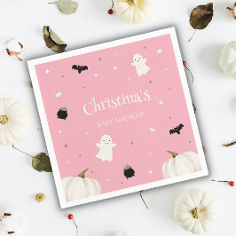 Guardanapo De Papel Chá de fraldas de Dia das Bruxas Rosa Pastel