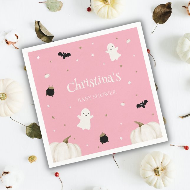 Guardanapo De Papel Chá de fraldas de Dia das Bruxas Rosa Pastel (Criador carregado)