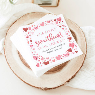 Guardanapo De Papel Chá de fraldas de Dia de os namorados rosa doce