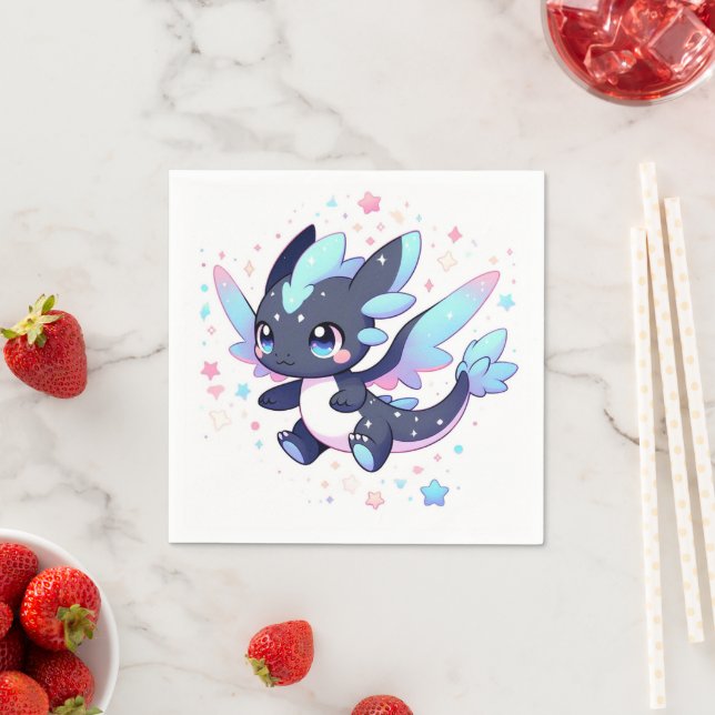 Guardanapo De Papel Chá de fraldas de Dragão Encantado Pastel (Insitu)