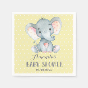 Guardanapo De Papel Chá de fraldas de elefante Amarelo e Cinza Napkin
