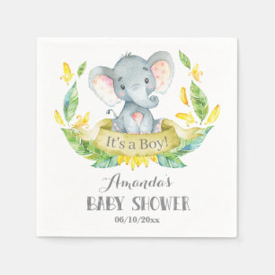 Guardanapo De Papel Chá de fraldas de Elefante Amarelo e Cinza Napkin