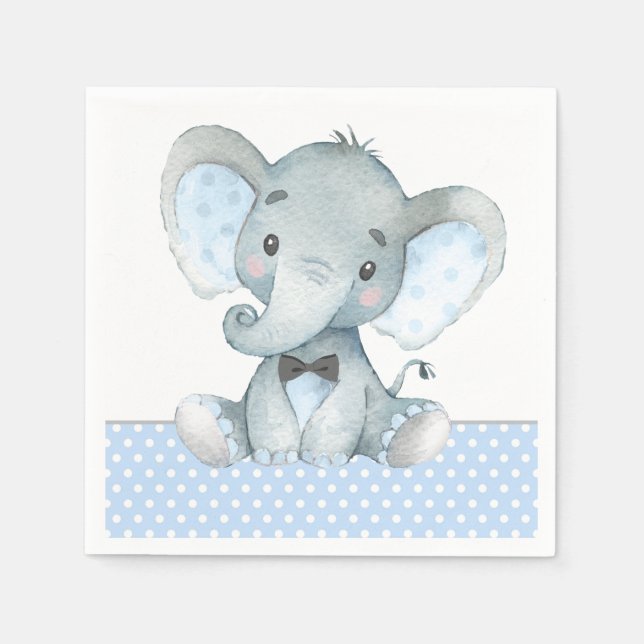 Guardanapo De Papel Chá de fraldas de Elefante-Menino Napkins (Frente)