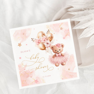 Guardanapo De Papel Chá de fraldas de Espera do Balão do Urso Rosa