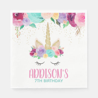 Guardanapo De Papel Chá de fraldas de Festa de aniversário de Unicórni
